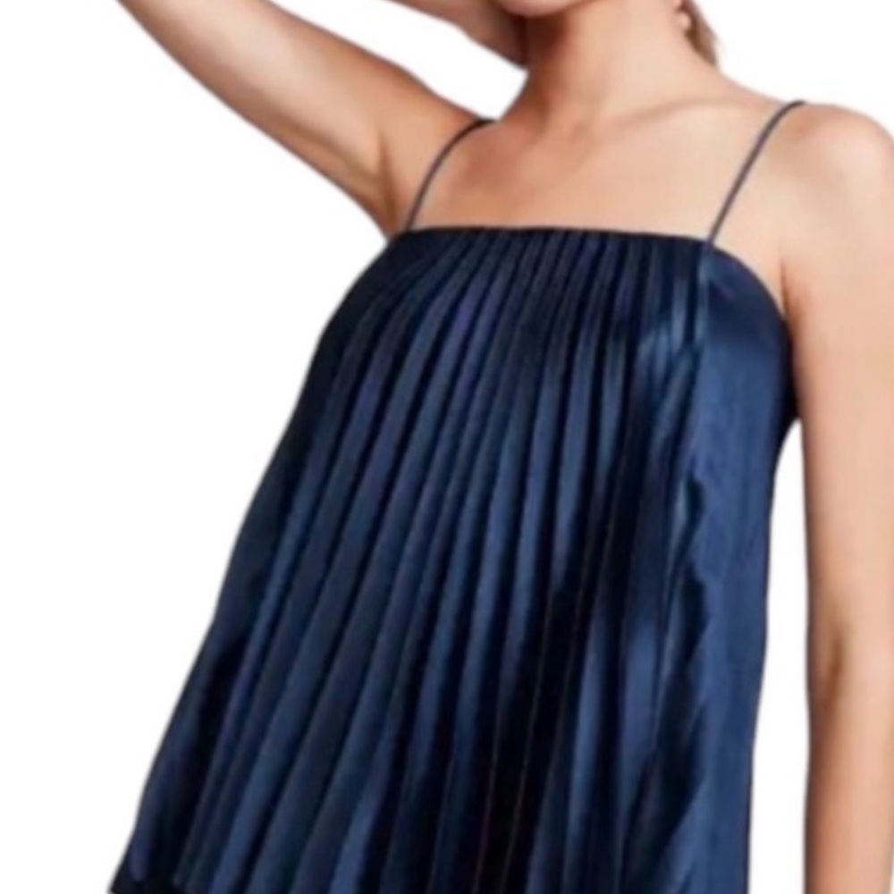 Vince Navy Blue Pleated Camisole